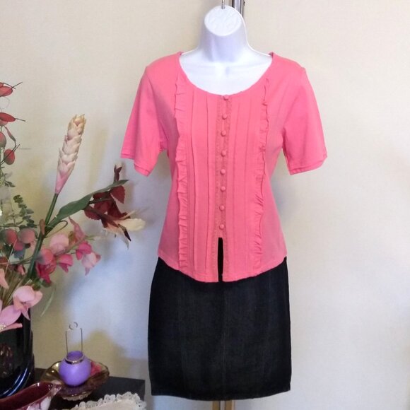 NWT Womens Summer Tunic Tops Short Sleeve Scoop Neck Casual Loose Blouse M 8 10 - Picture 6 of 9